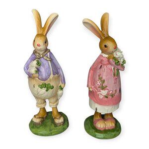 Easter Spring Resin Bunnies Set of 2